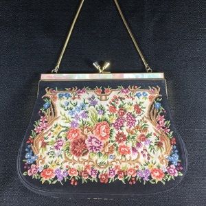 Tapestry Purse with Mother of Pearl Inlay